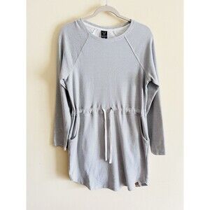 Life Integrity Earth Women's‎ White Pinstriped Long Sleeve Outdoors Dress M